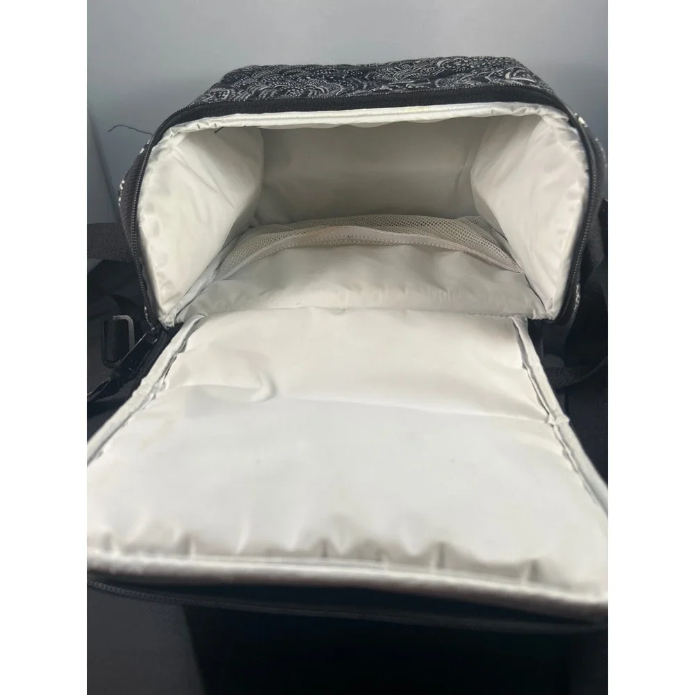 Vera Bradley Black & White Paisley Lunch Box Cooler‎ Bag Top Handle Strap